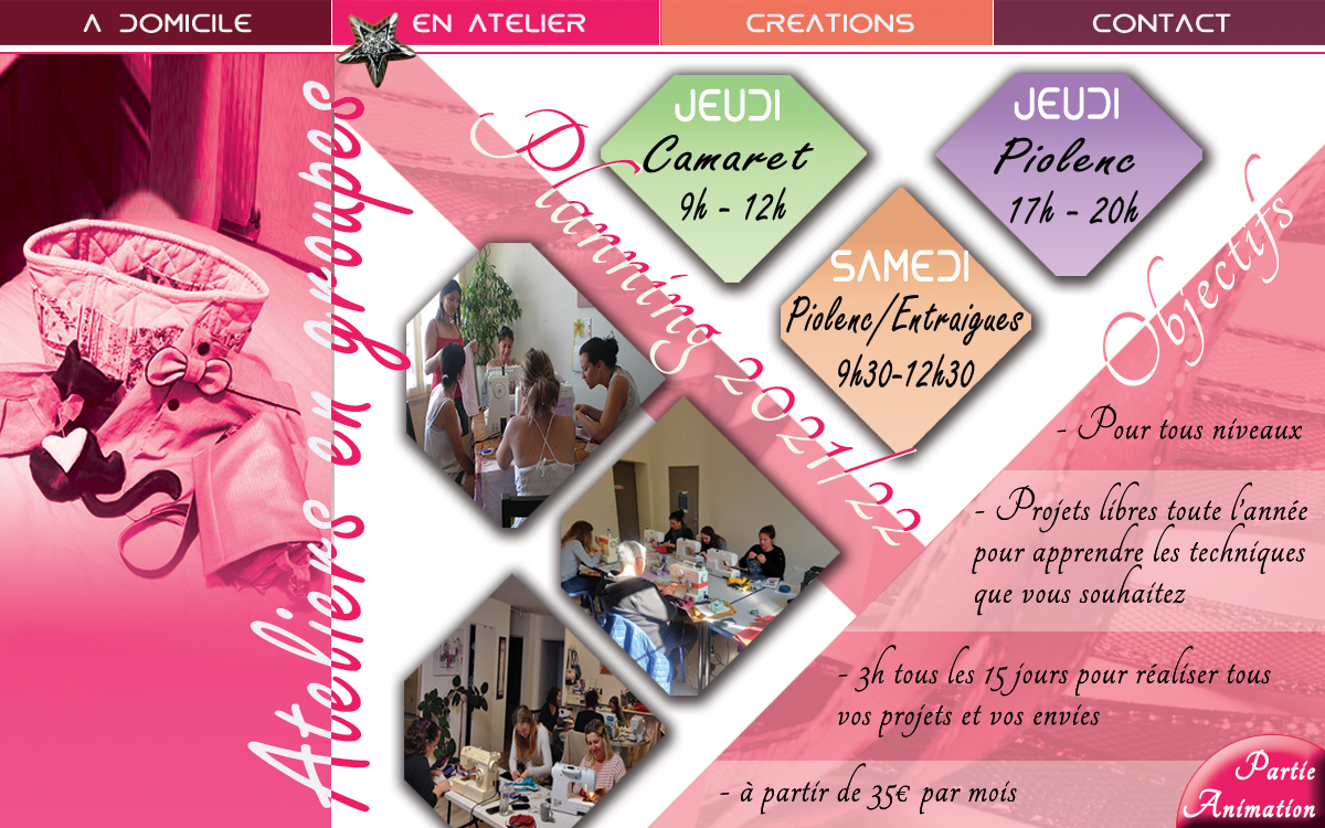 accueil explication des ateliers de couture recup et customisation enfants adultes famille